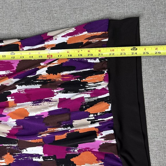 Alyx Blouse Top Women's Large Scoop Neck Multicolor Paint Streak Geometric - Picture 8 of 8